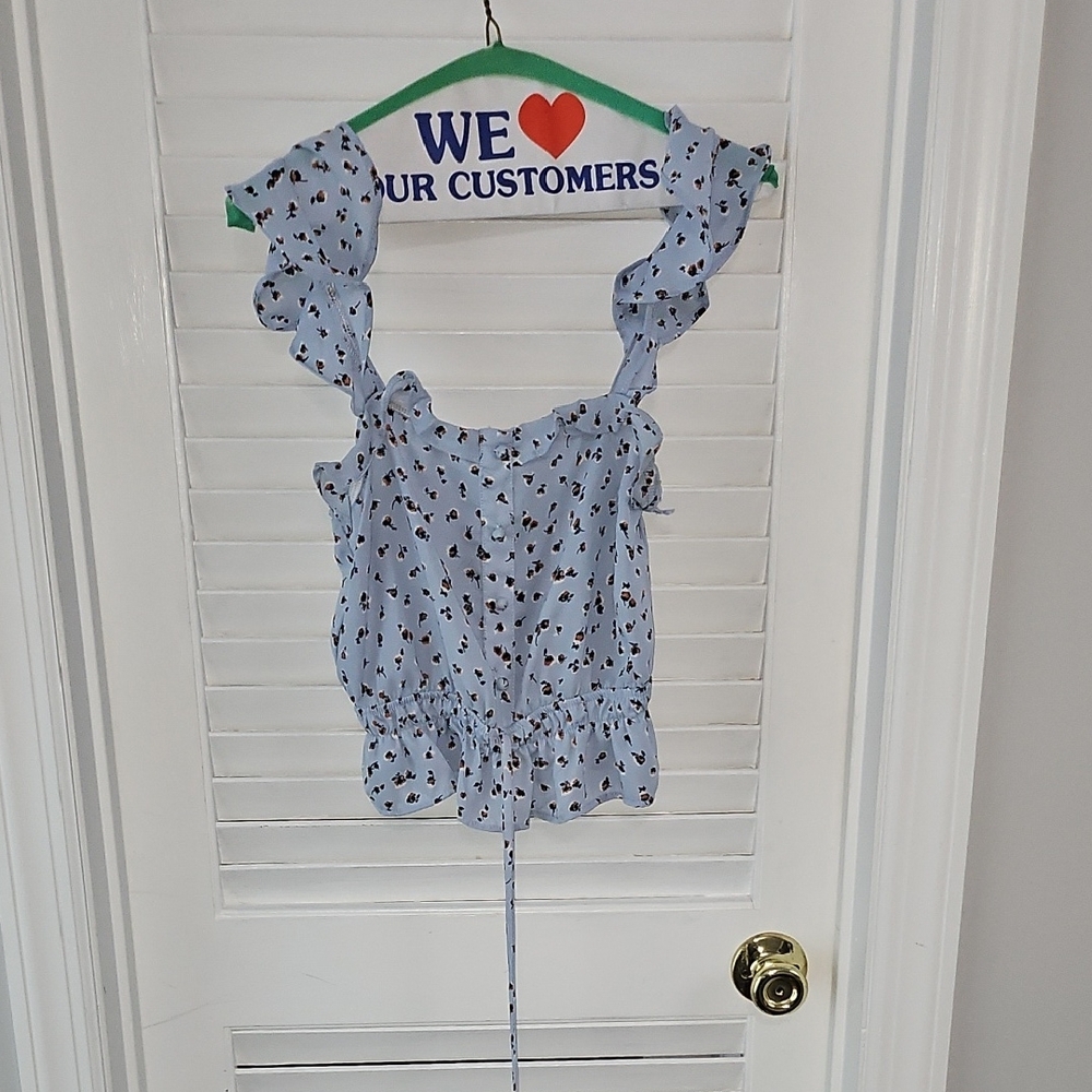 Blue Floral Women's Top